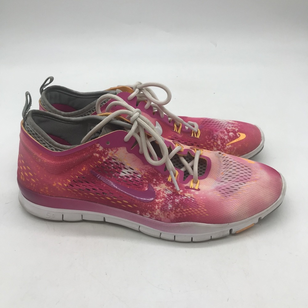 Nike Free  Fit  tie dye print Women's 8.5 lace up running shoes Sneakers